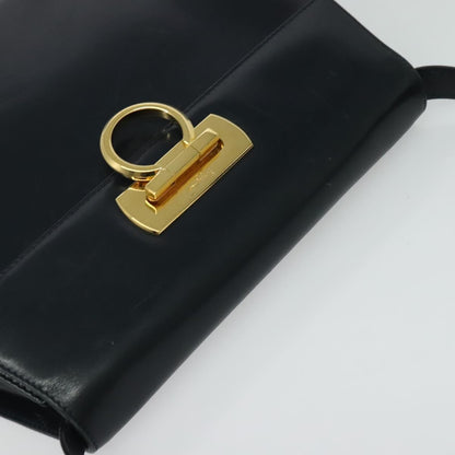 Salvatore Ferragamo Gancini Shoulder Bag Leather, NAVY, LEATHER, Shoulder bag