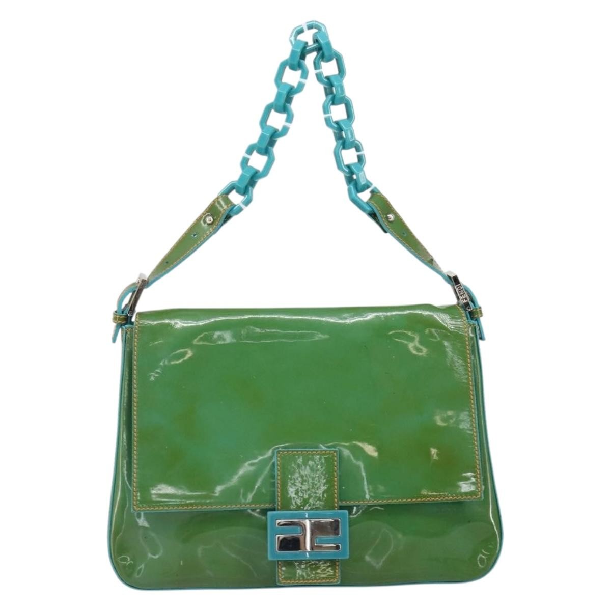 Fendi Forever Big Mama Bag Patent, GREEN, PATENT_LEATHER, Shoulder bag
