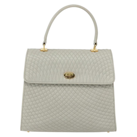 Bally Vintage Handbag Quilted Leather, WHITE, LEATHER, Handbag