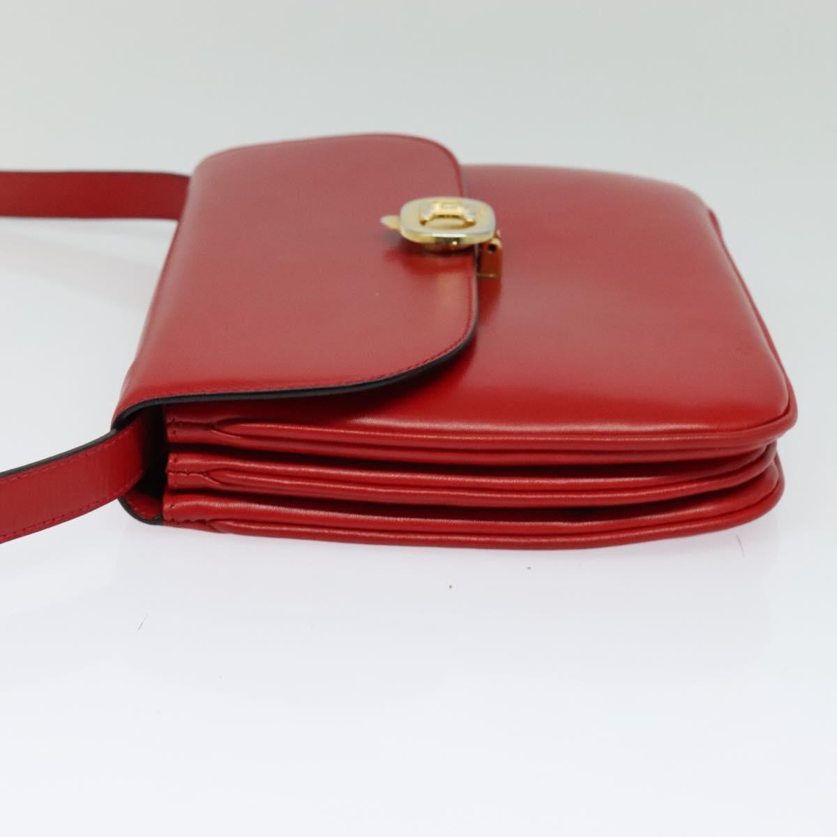 Celine Vintage Triomphe Shoulder Bag Leather, RED, LEATHER, Shoulder bag