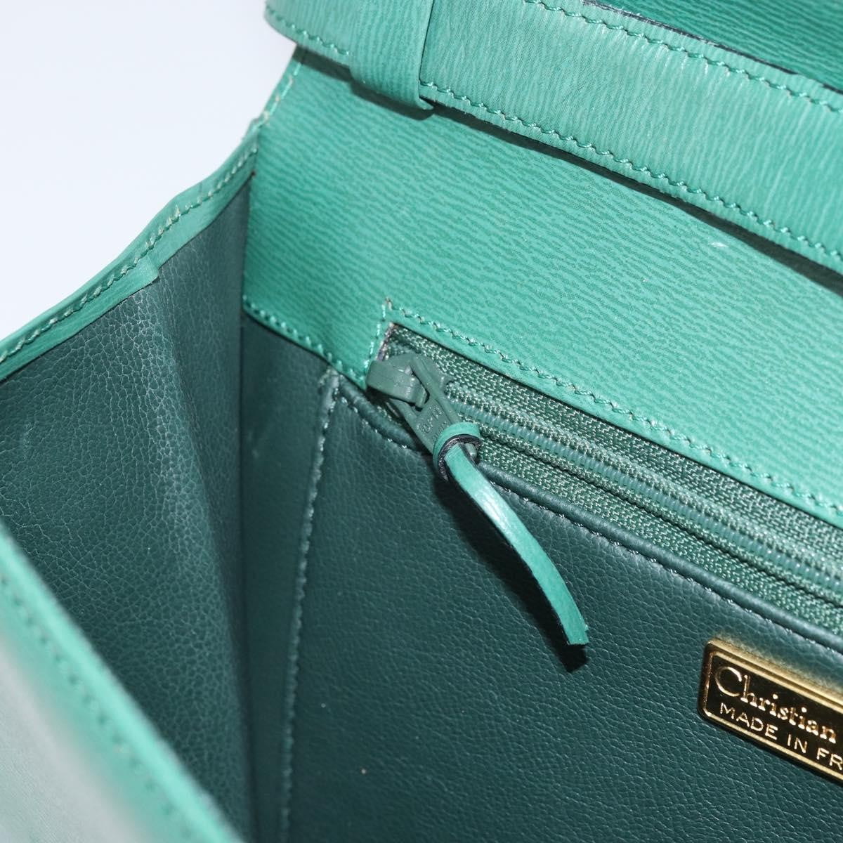 Christian Dior Vintage Shoulder Bag Leather, GREEN, LEATHER, Shoulder bag