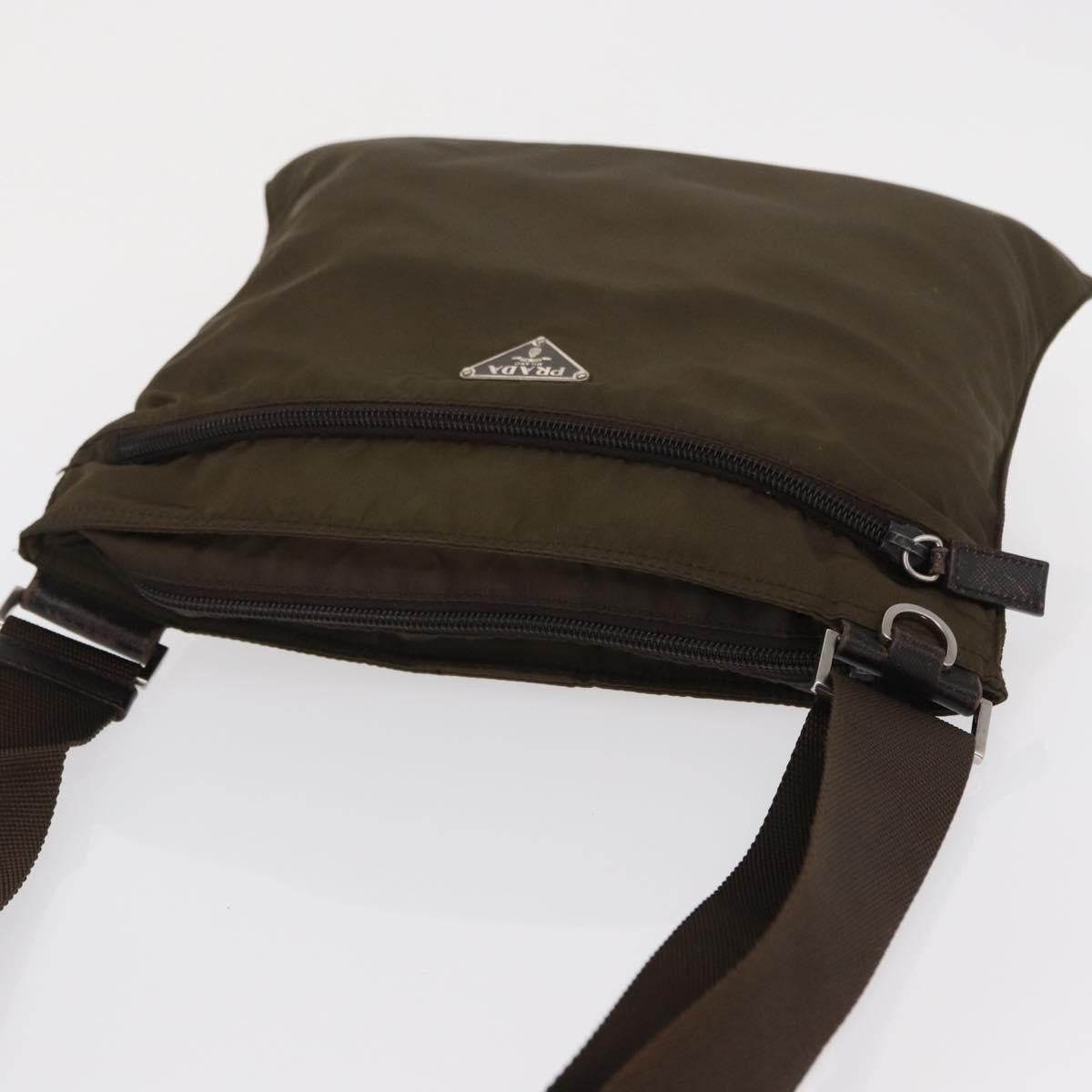 Prada Front Pocket Messenger Bag Tessuto, KHAKI, NYLON, Shoulder bag