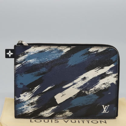 Louis Vuitton Pochette Jour Limited Edition Camouflage Printed Coated Canvas, BLUE, LEATHER, Clutche & pouche