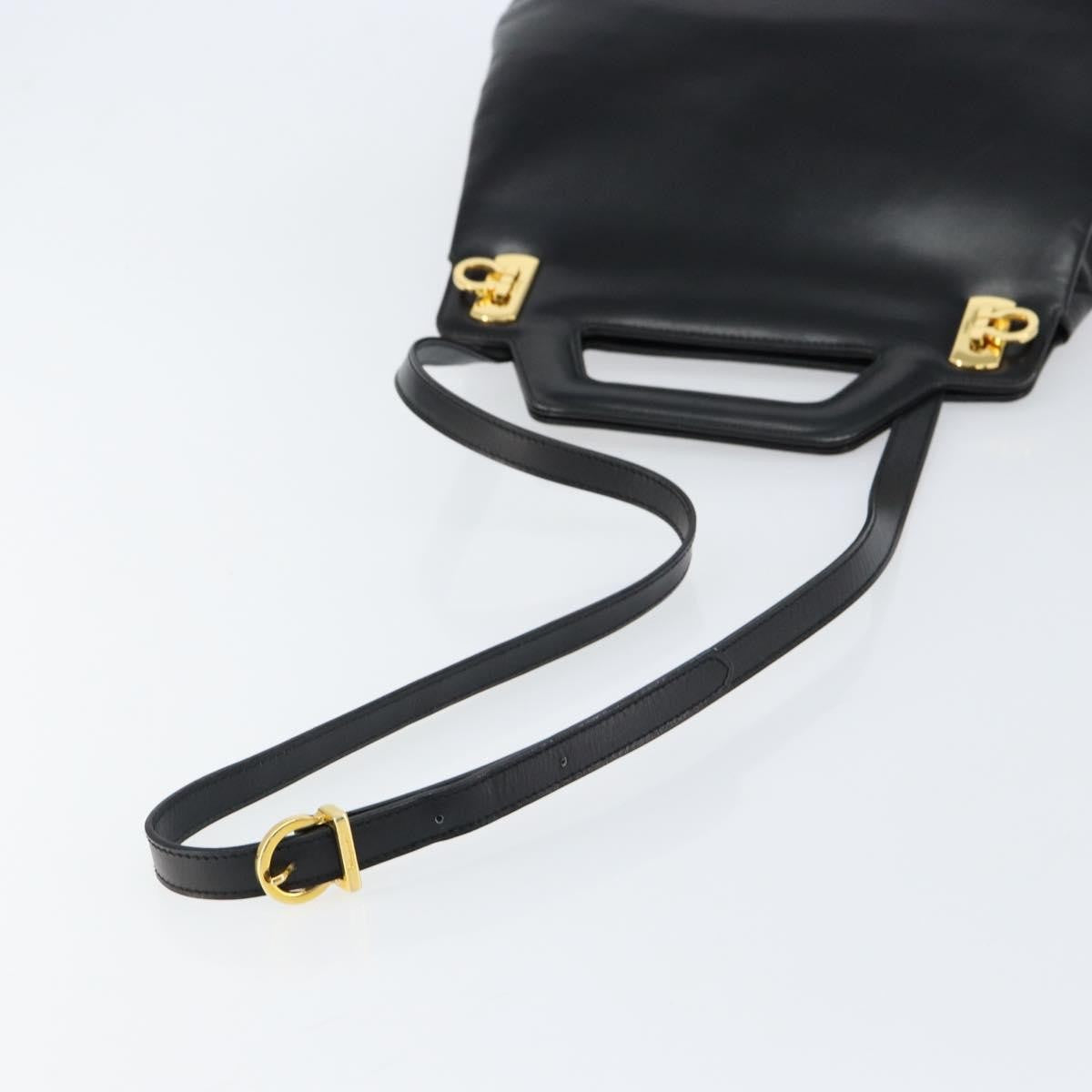 Salvatore Ferragamo Wanda Handbag Leather, BLACK, LEATHER, Handbag