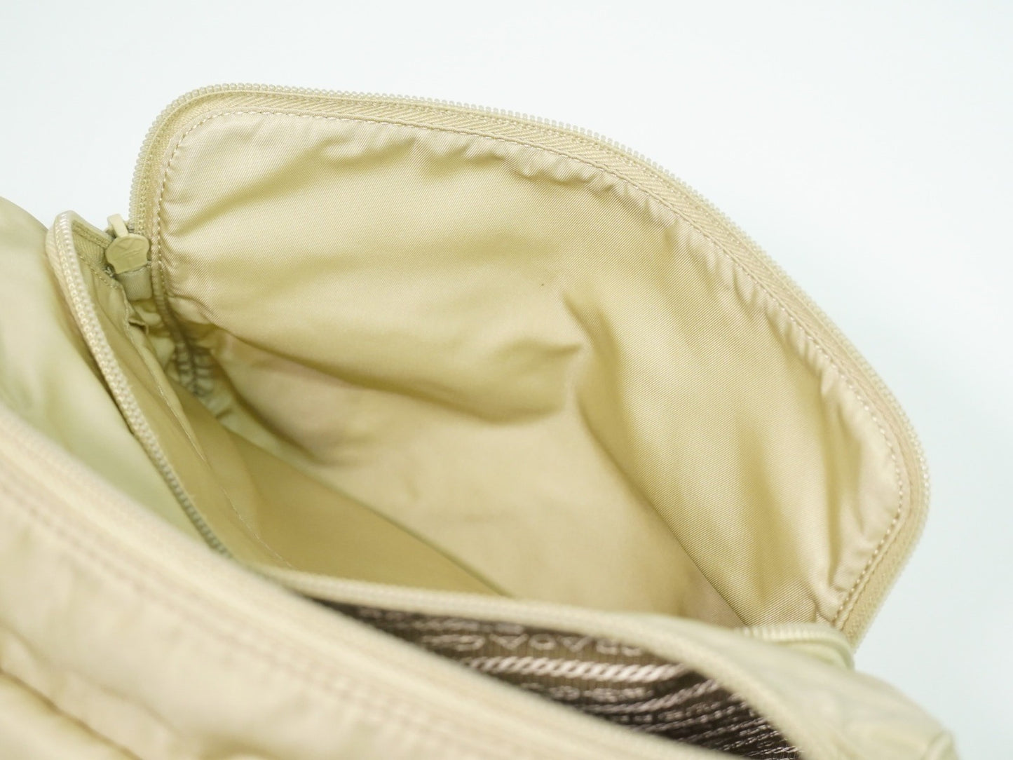 Prada Double Buckle Flap Messenger Bag Re-Nylon, BEIGE, NYLON, Shoulder bag