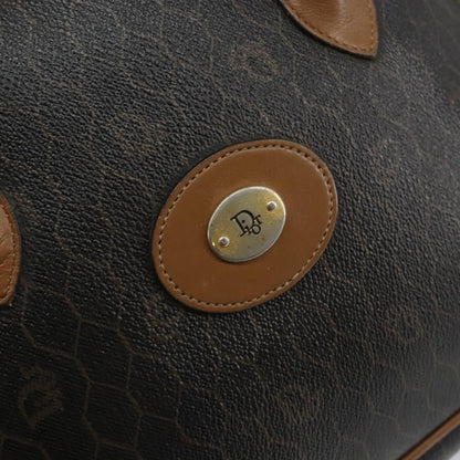 Christian Dior Vintage Honeycomb Handbag Canvas Leather, BLACK, CANVAS, Handbag
