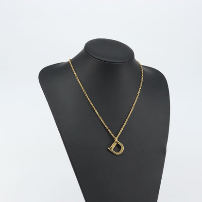 Christian Dior D logo Pendant Necklace Metal, GOLD, METAL, Necklace