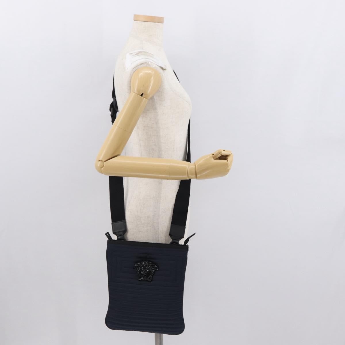 Versace Vintage Shoulder Bag Nylon, Navy, Nylon, Shoulder Bag