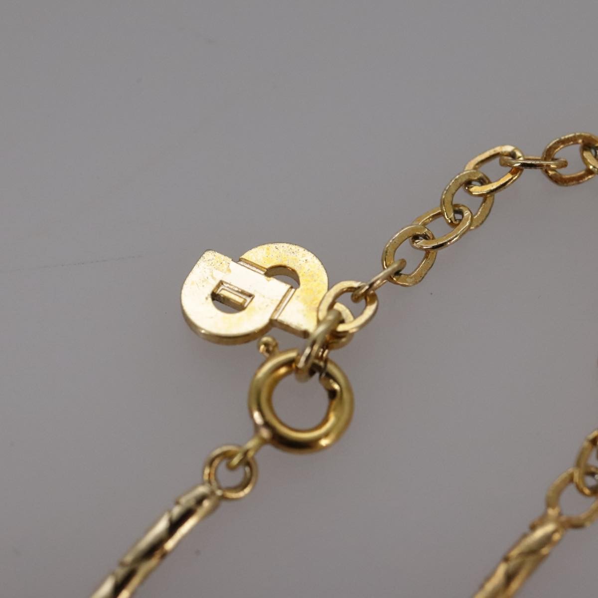 Christian Dior Vintage CD Jumbo chain necklace Metal, GOLD, METAL, Necklace