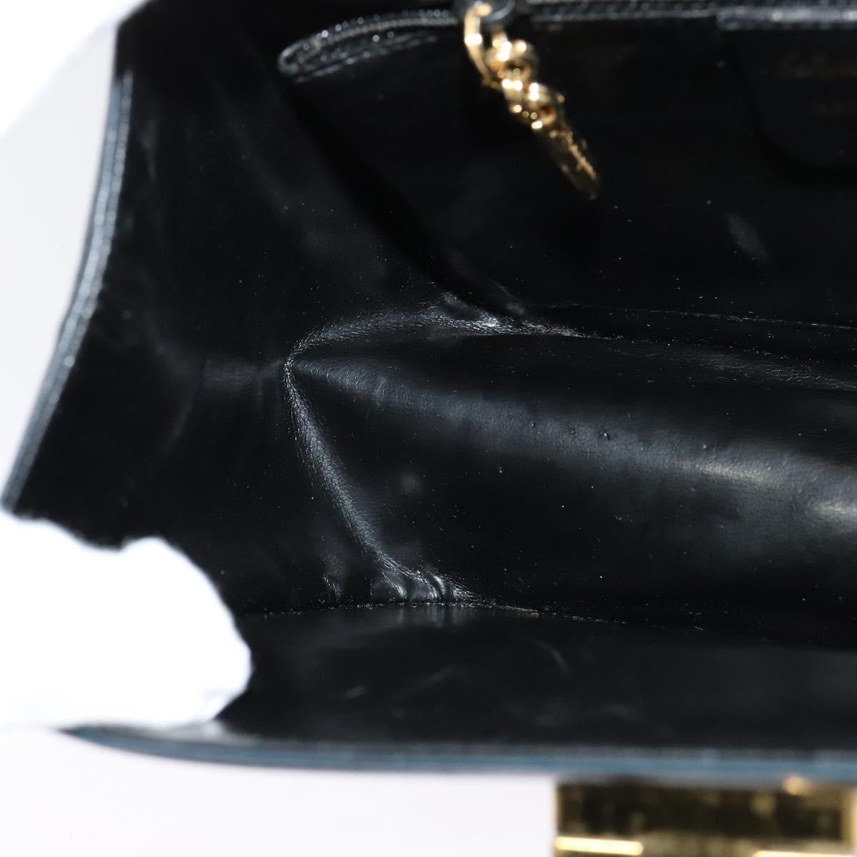 Salvatore Ferragamo Gancini Shoulder Bag Leather, NAVY, LEATHER, Shoulder bag