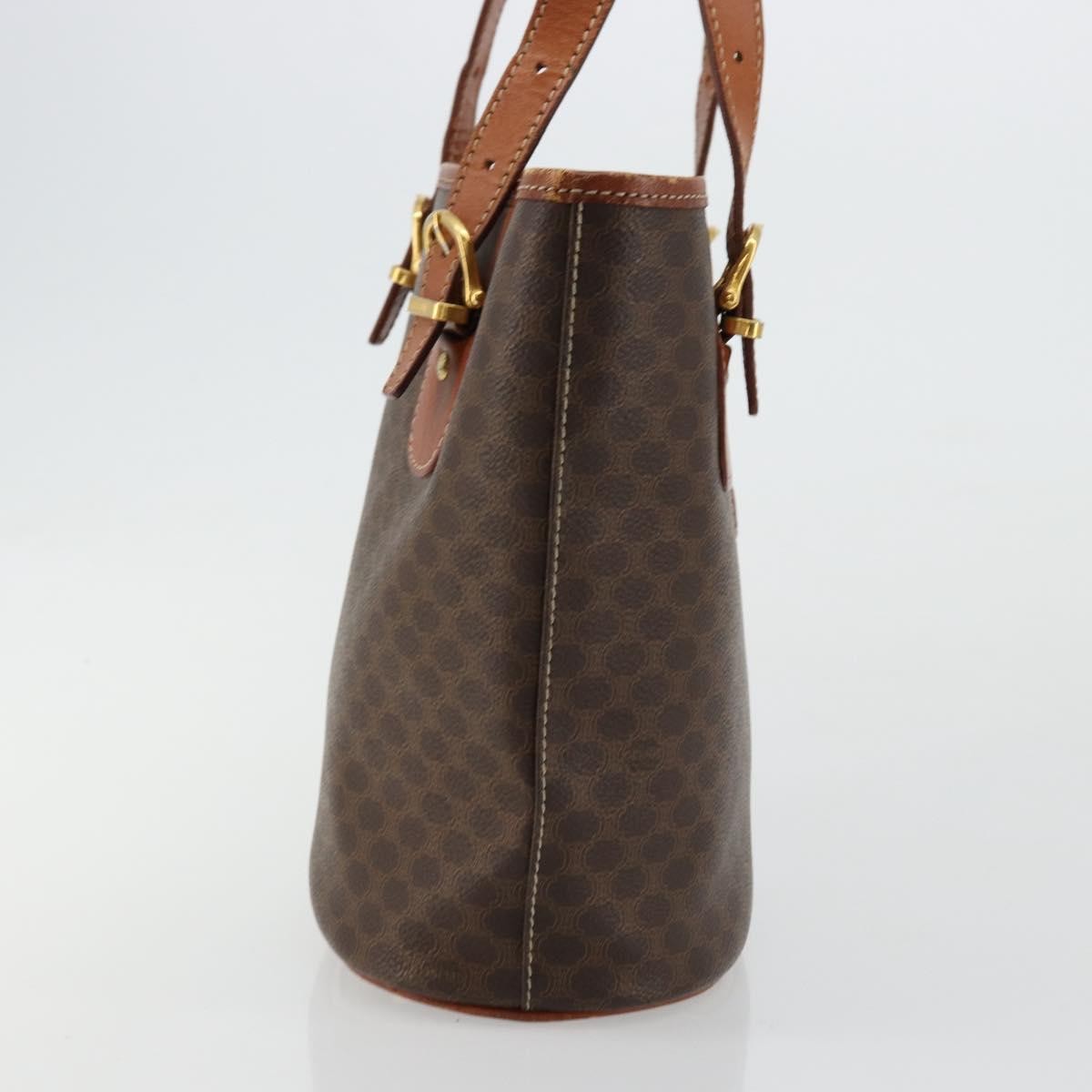 Celine Vintage Macadam Tote bag Canvas and Leather, Brown, Canvas, Tote Bag