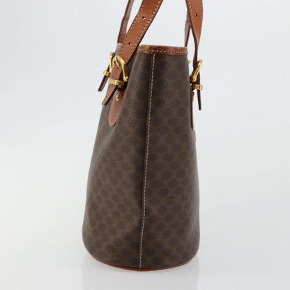 Celine Vintage Macadam Tote bag Canvas and Leather, Brown, Canvas, Tote Bag