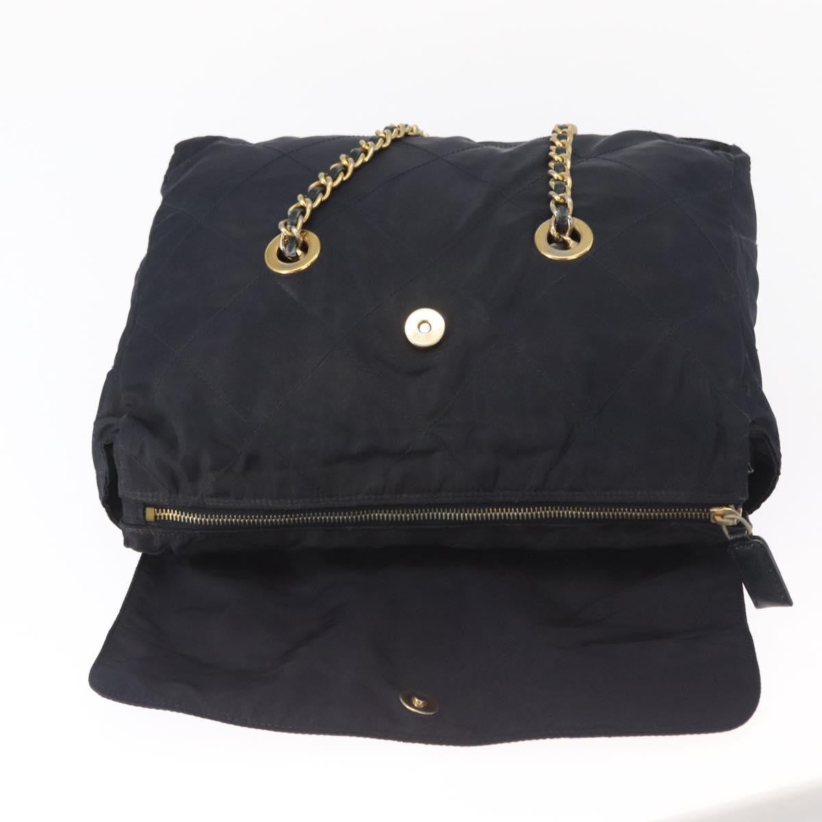 Prada Chain Shoulder Bag Tessuto, Navy, Nylon, Shoulder Bag
