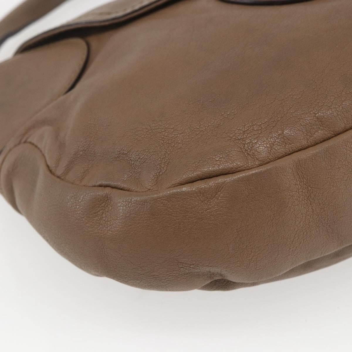 Salvatore Ferragamo Gancini Shoulder Bag Leather, BEIGE, LEATHER, Shoulder bag