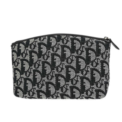 Christian Dior Vintage Trotter Pouch Diorissimo Canvas, Gray, Canvas, Clutch