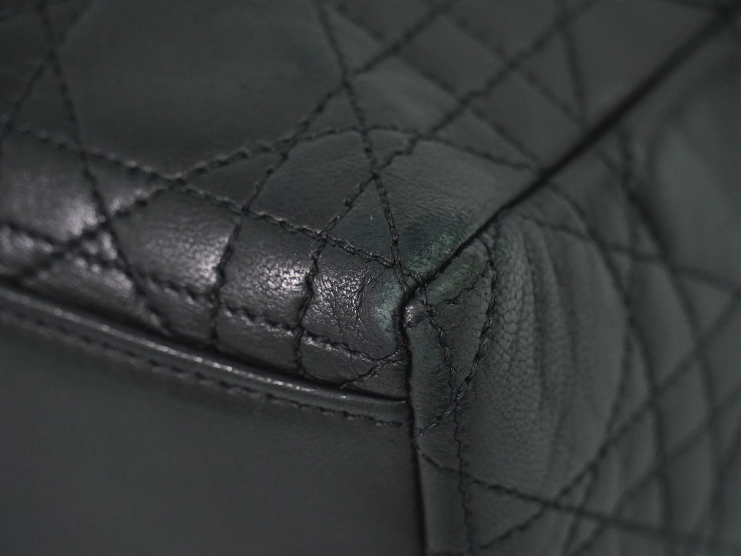 Christian Dior Lady cannage Matelassé, BLACK, LEATHER, Handbag