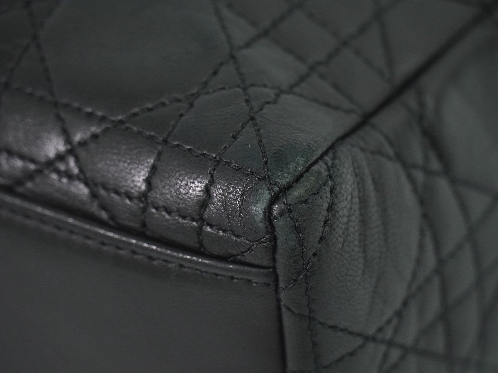 Christian Dior Lady cannage Matelassé, BLACK, LEATHER, Handbag