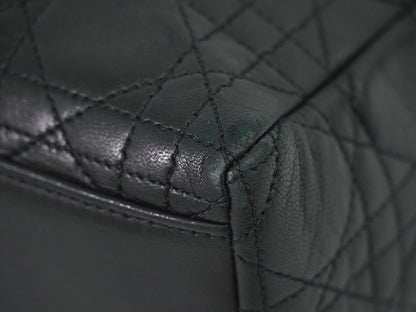 Christian Dior Lady cannage Matelassé, BLACK, LEATHER, Handbag