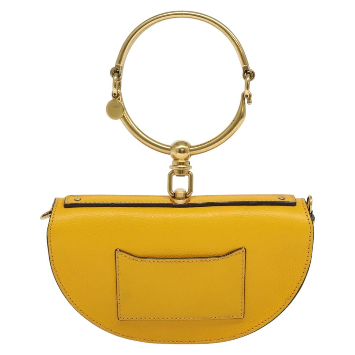 Chloe Nile Crossbody Bag Leather, YELLOW, LEATHER, Crossbody bag