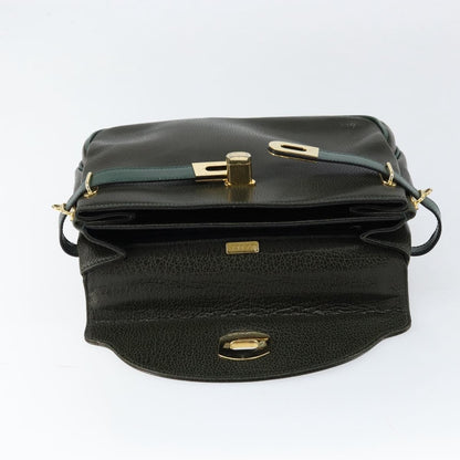 Bally Vintage Handbag Leather, KHAKI, LEATHER, Handbag