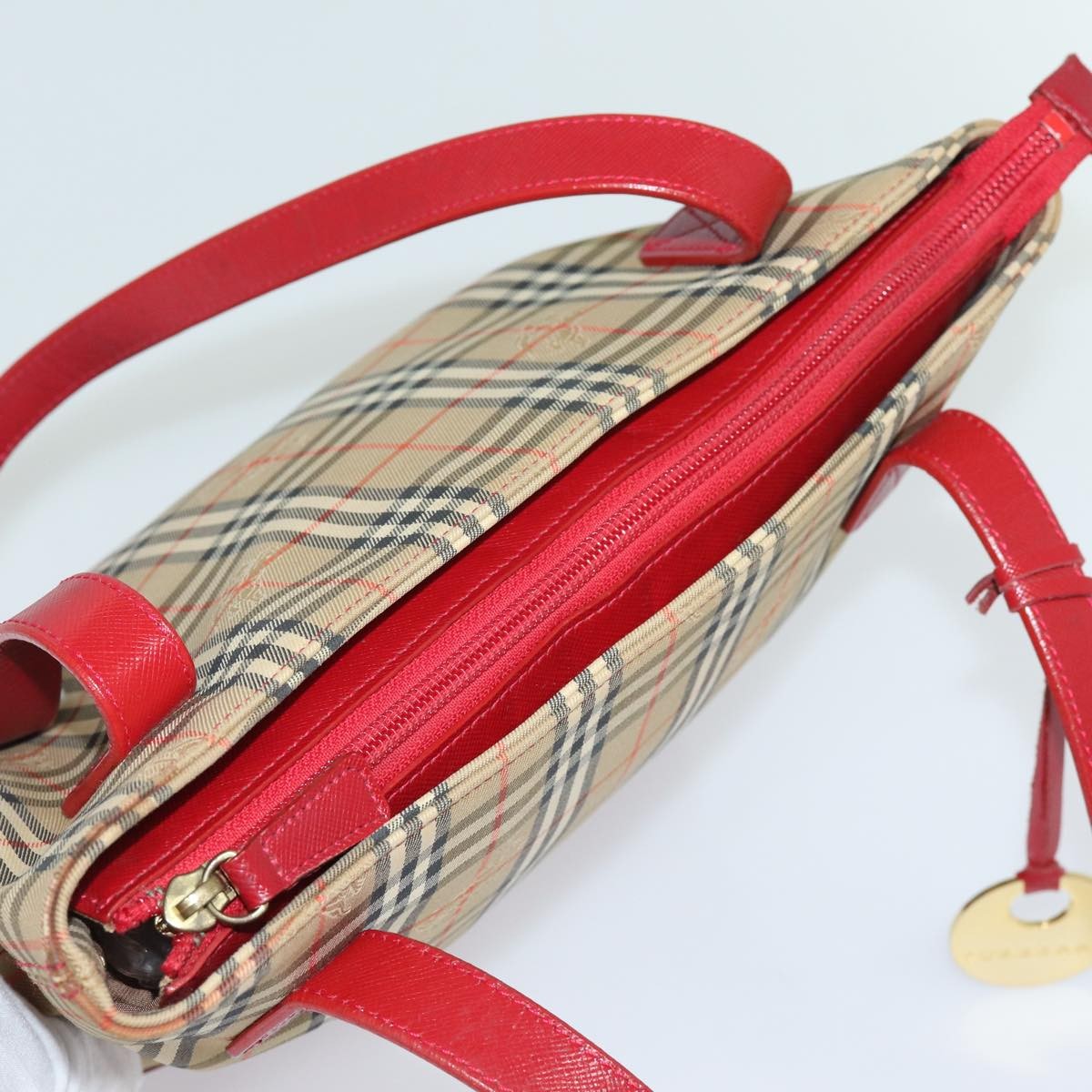 Burberry Nova Check Tote Canvas and Leather, BEIGE, CANVAS, Tote bag