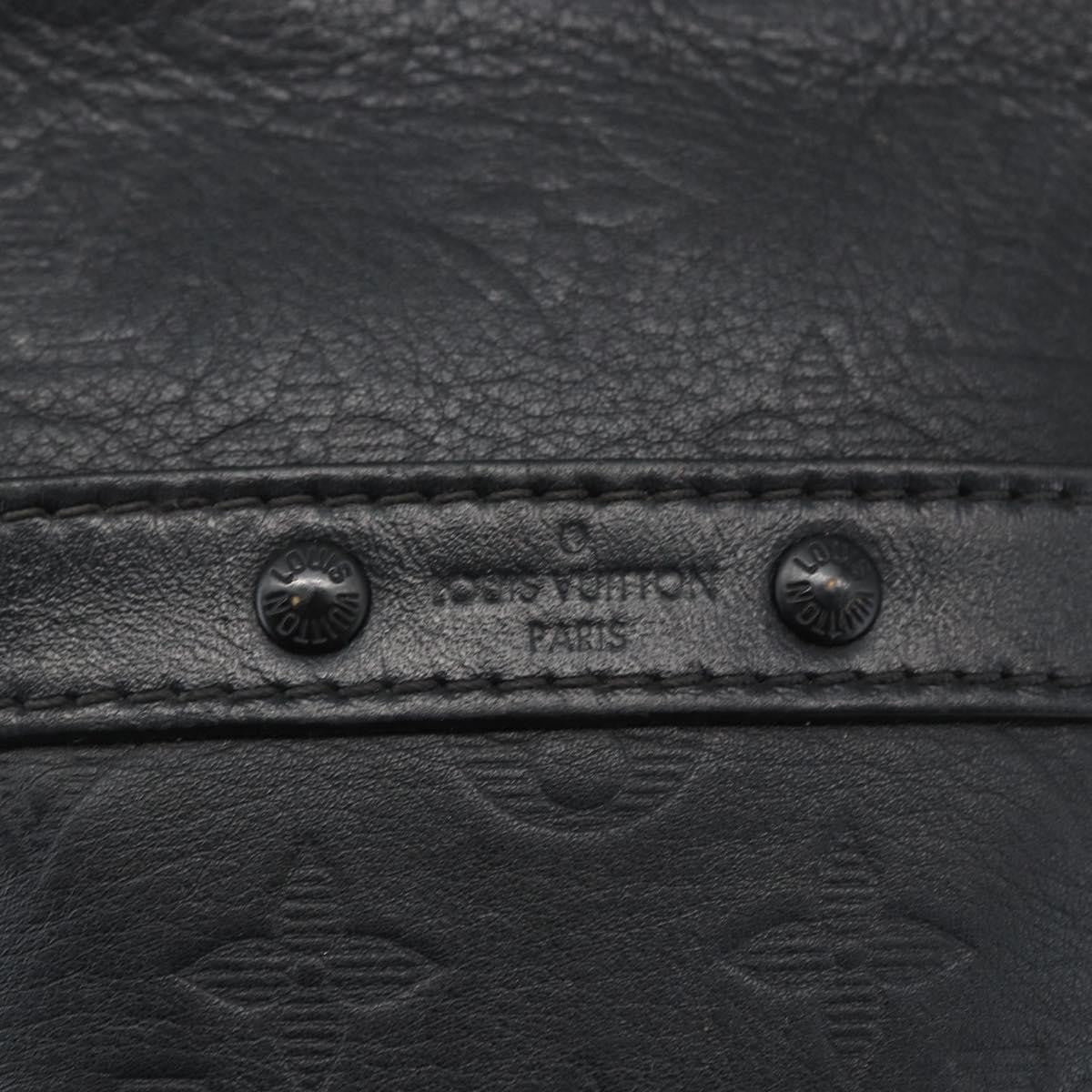 Louis Vuitton Danube Handbag Monogram Shadow Leather, BLACK, LEATHER, Shoulder bag