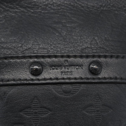 Louis Vuitton Danube Handbag Monogram Shadow Leather, BLACK, LEATHER, Shoulder bag