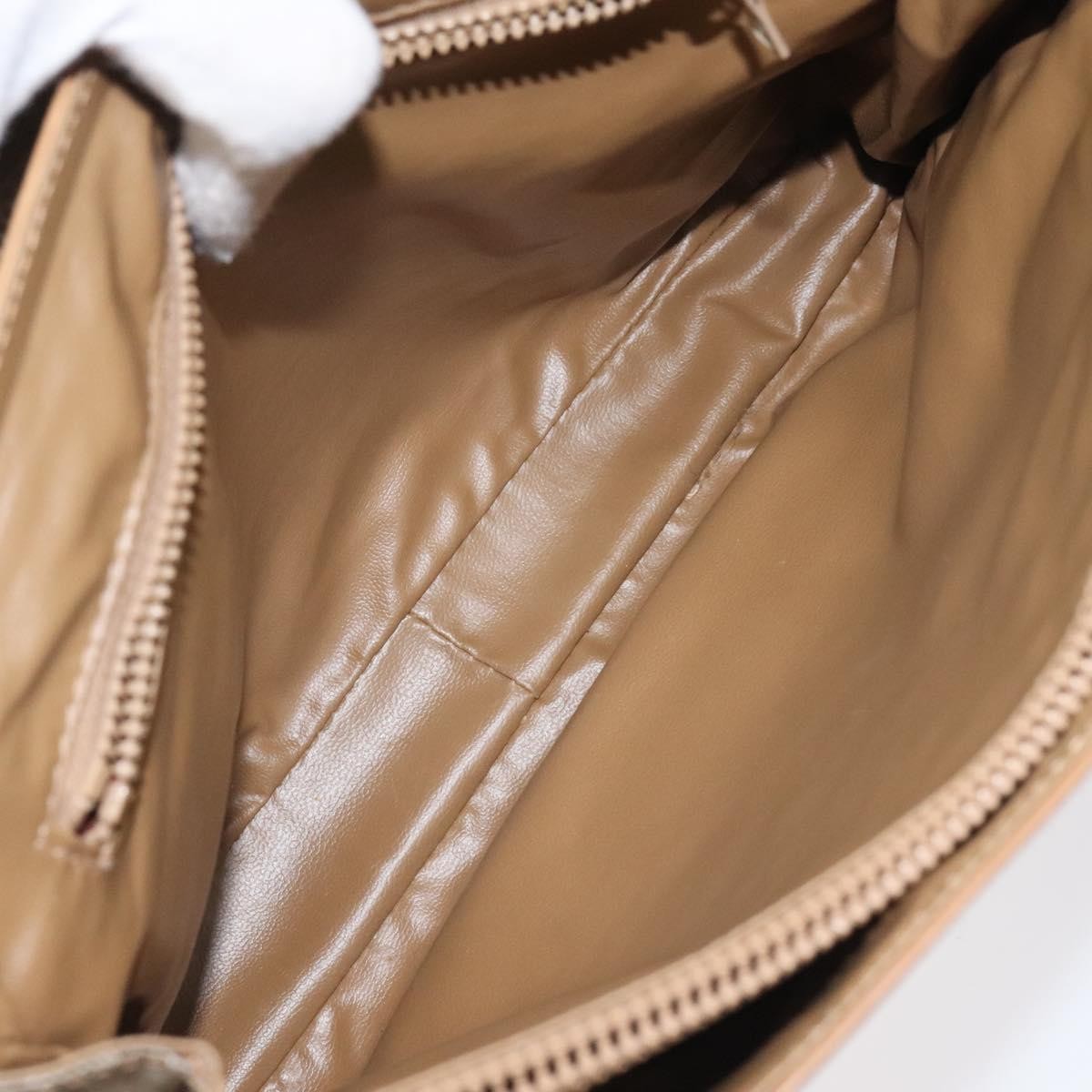 Celine Vintage Macadam Handbag Canvas and Leather, Beige, Canvas, Handbag