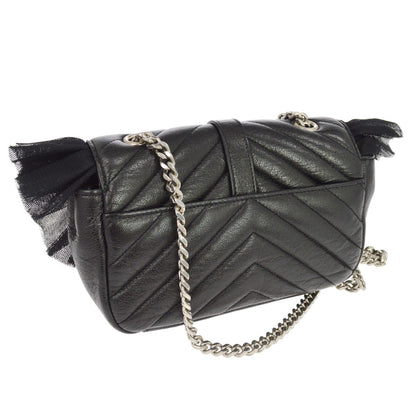 Saint Laurent Chain Shoulder Bag Leather, Black, Leather, Crossbody Bag