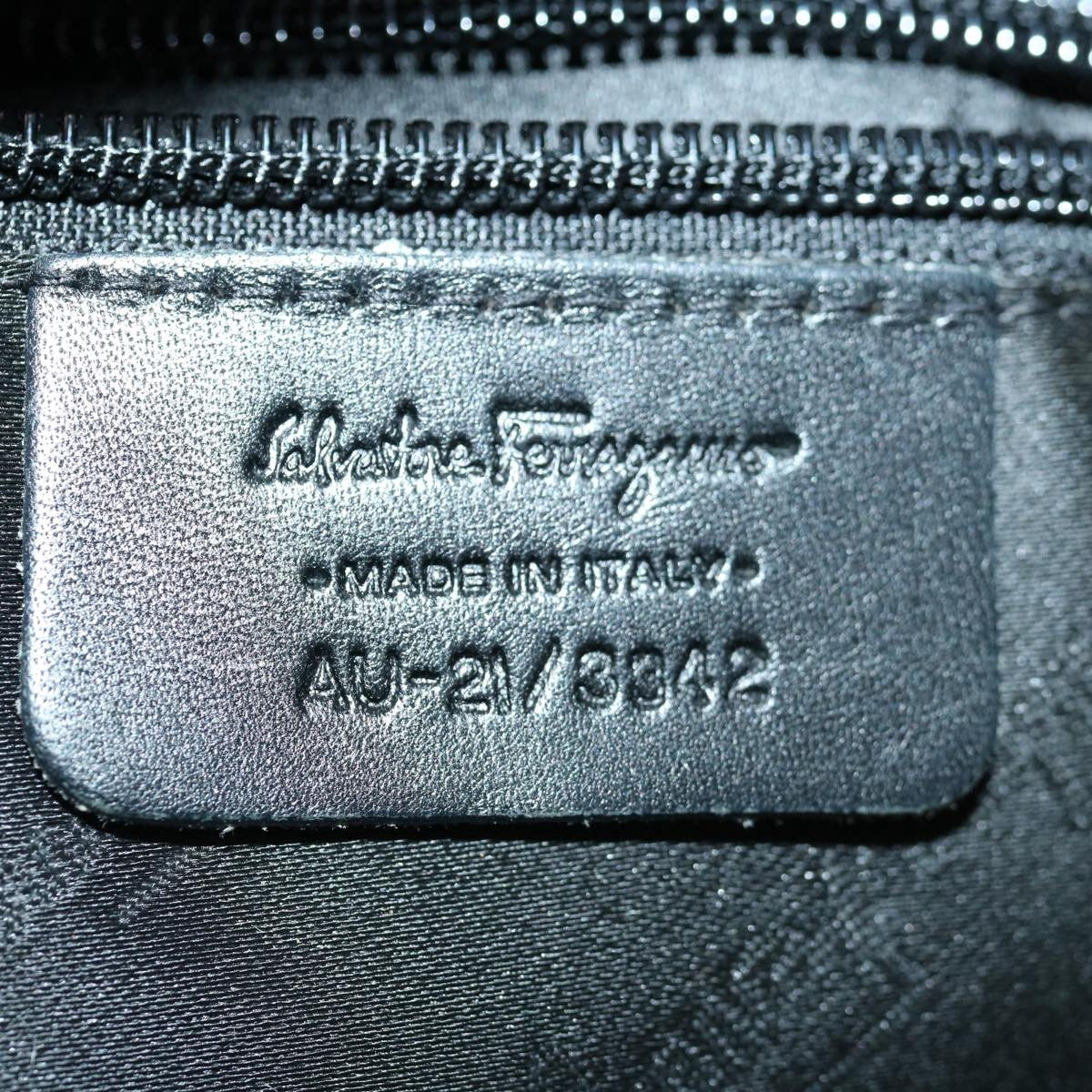 Salvatore Ferragamo Vintage Shoulder Bag Canvas, BLACK, CANVAS, Shoulder bag