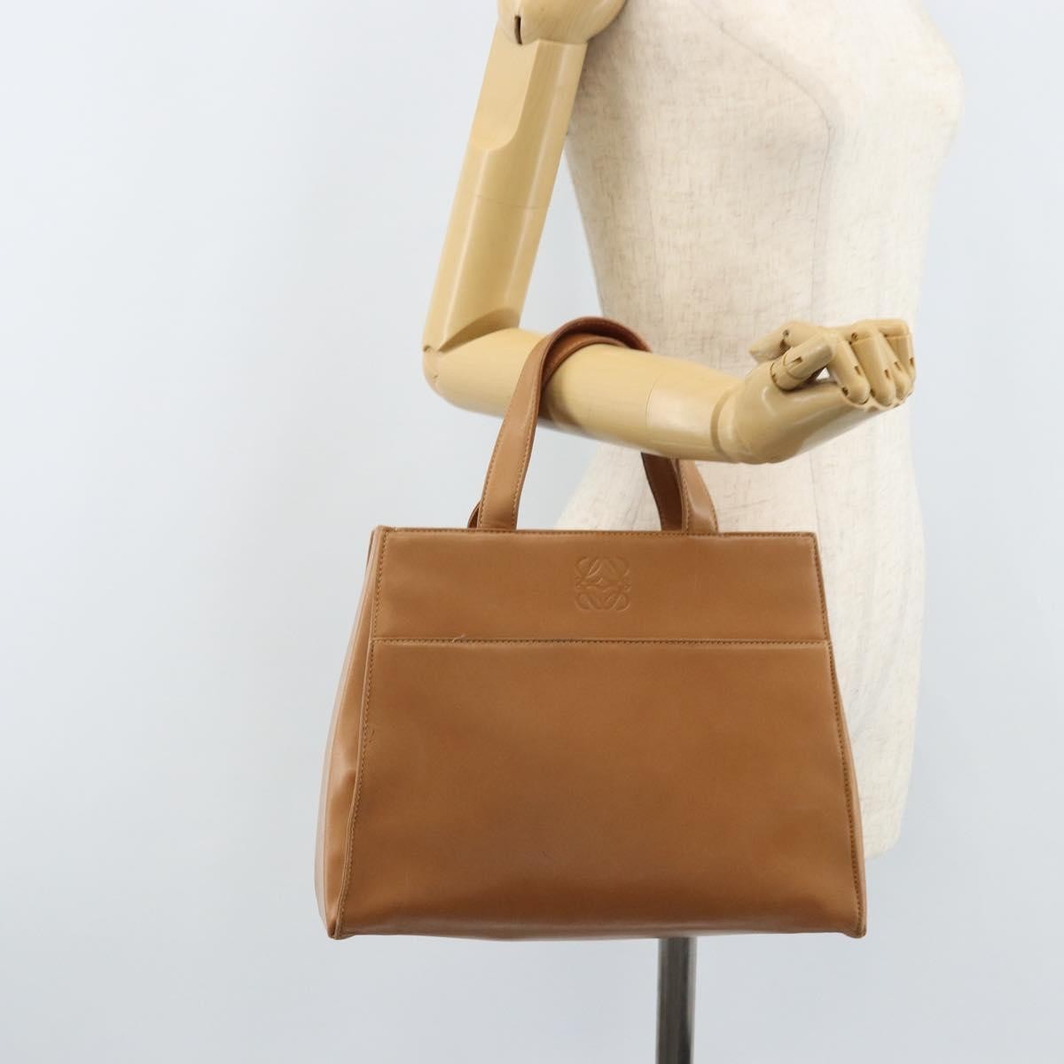 Loewe Anagram handbag Leather, Brown, Leather, Handbag