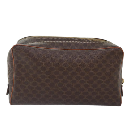 Celine Macadam Pochette Canvas and Leather, BROWN, CANVAS, Clutche & pouche