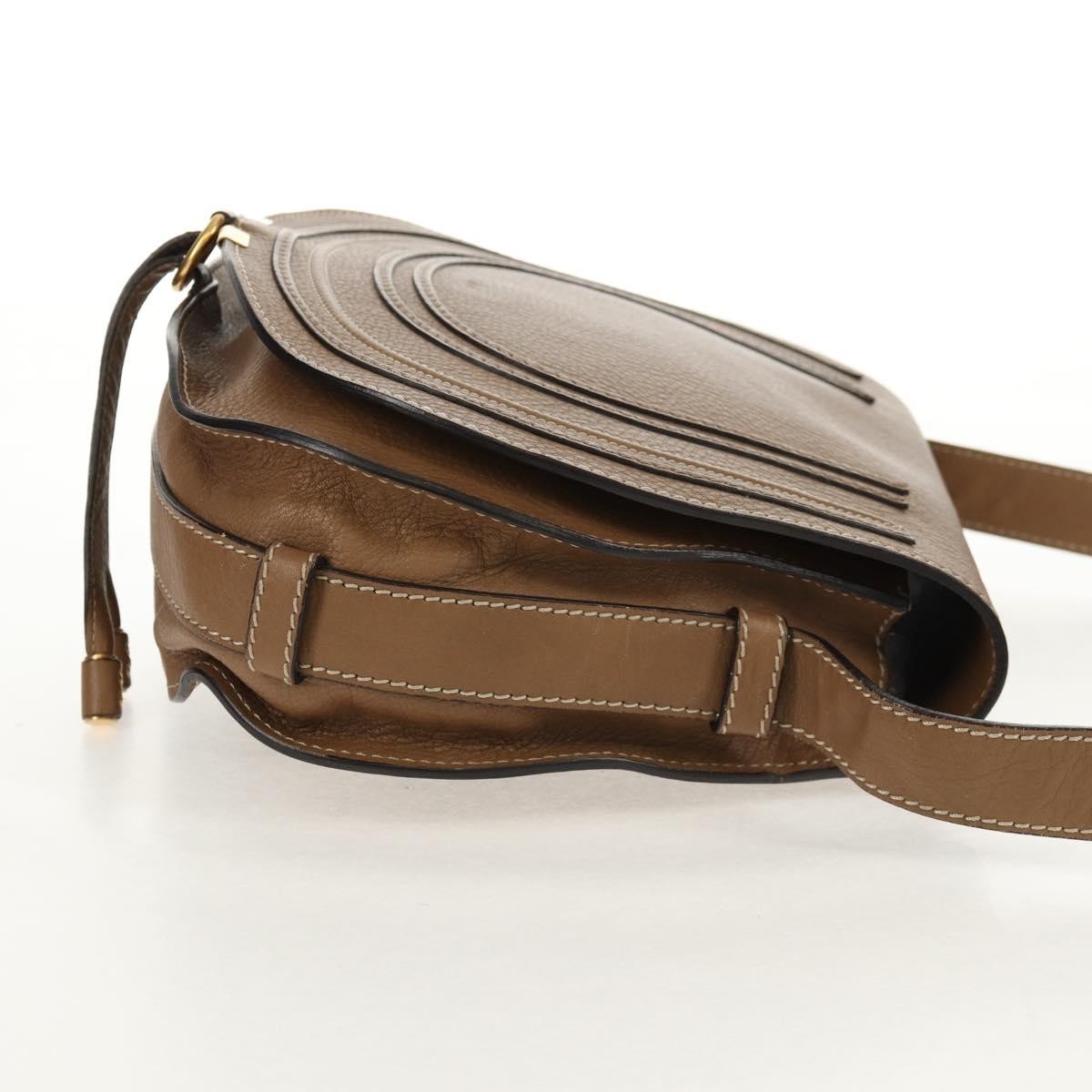 Chloe Marcie Saddle Bag Leather, BEIGE, LEATHER, Shoulder bag