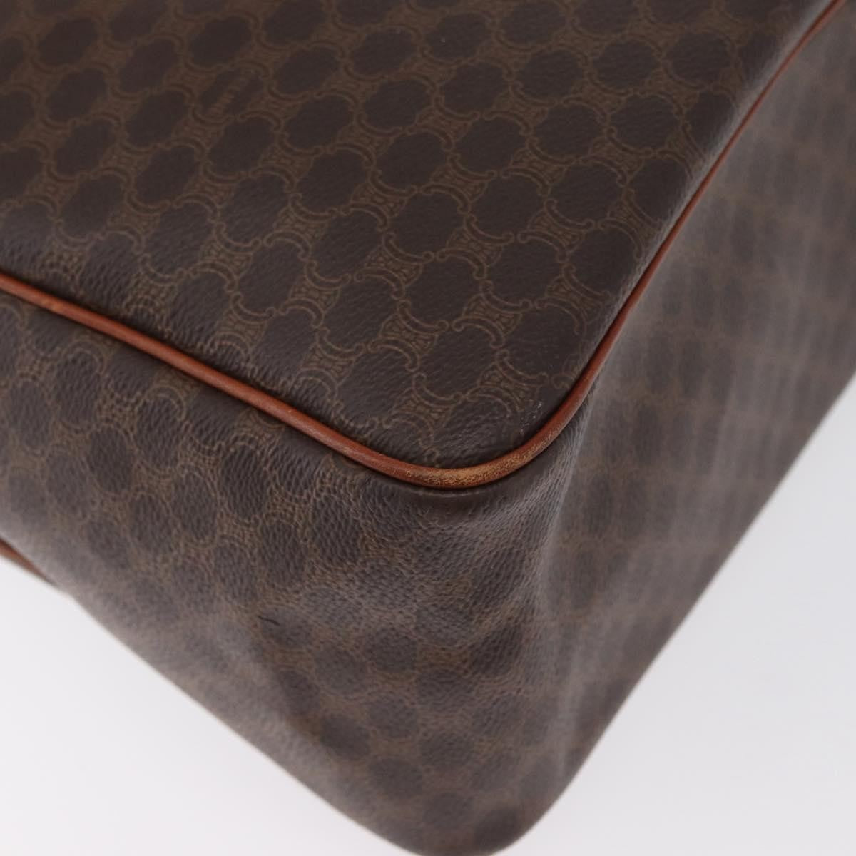 Celine Vintage Macadam Handbag Canvas and Leather, BROWN, CANVAS, Handbag