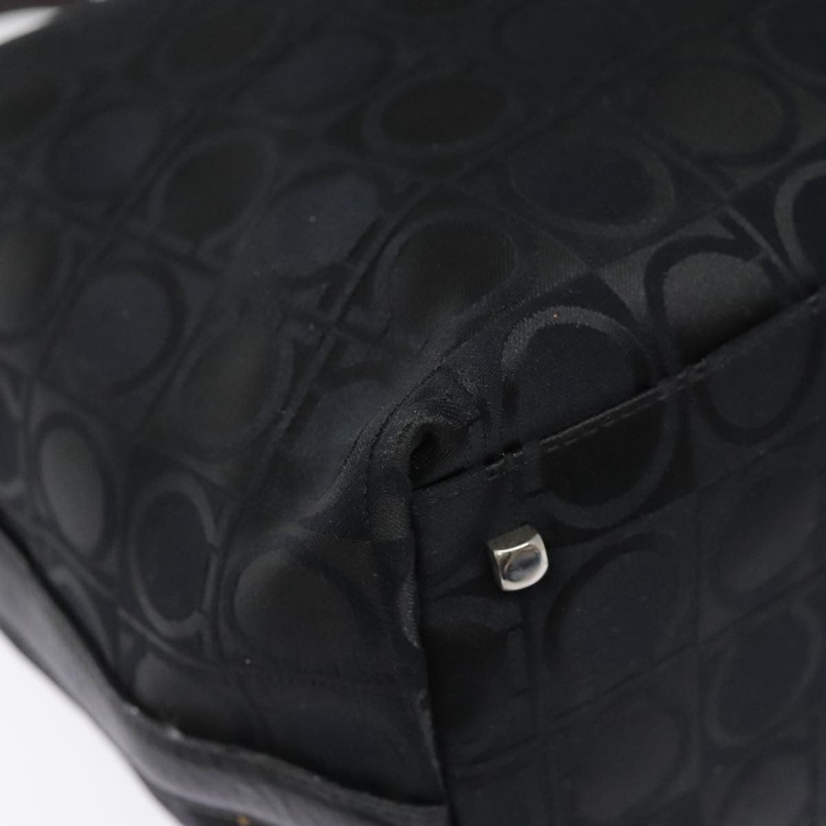 Salvatore Ferragamo Gancini Shoulder Bag Nylon, BLACK, NYLON, Shoulder bag