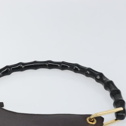 Gucci Vintage Bamboo Hobo Leather, BROWN, LEATHER, Shoulder bag