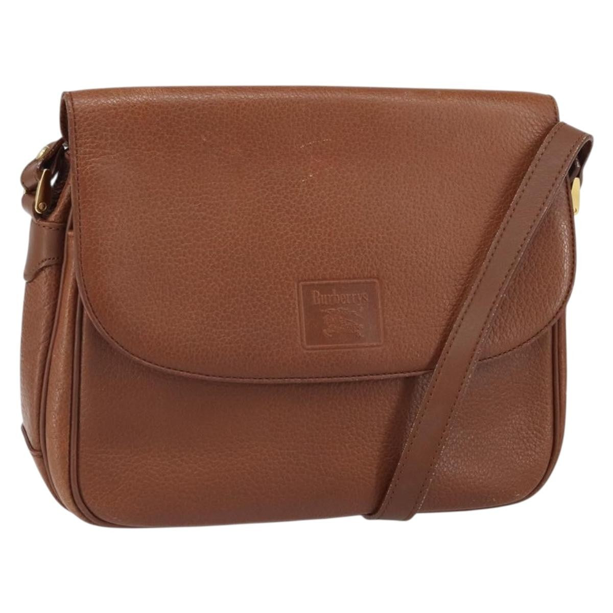Burberry Vintage Shoulder Bag Leather, BROWN, LEATHER, Shoulder bag