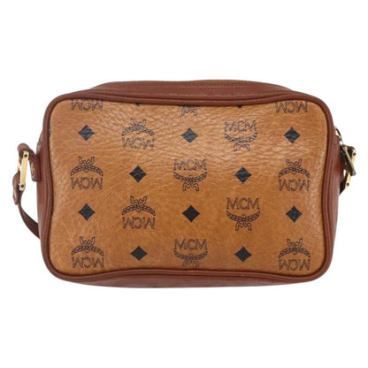 MCM Visetos Shoulder bag Canvas and Leather, BROWN, CANVAS, Shoulder bag