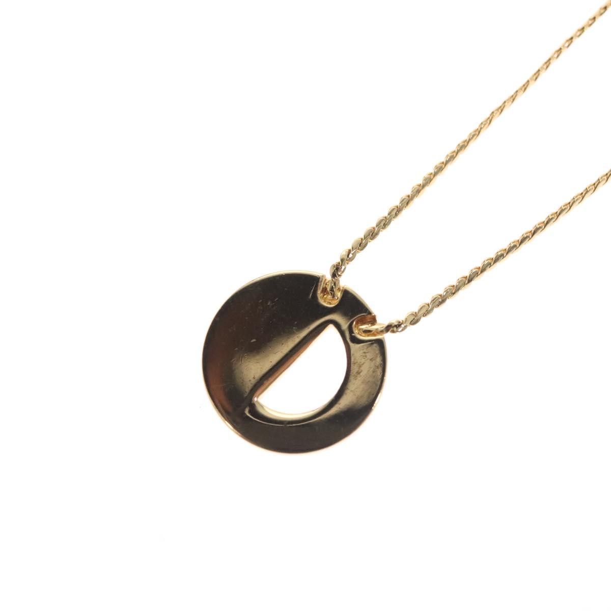 Christian Dior CD Pendant Necklace Metal and Crystals, GOLD, METAL, Necklace
