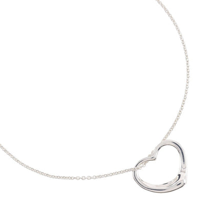 Tiffany & Co. Elsa Peretti Open Heart Pendant Necklace Sterling Silver, SILVER, SILVER, Necklace