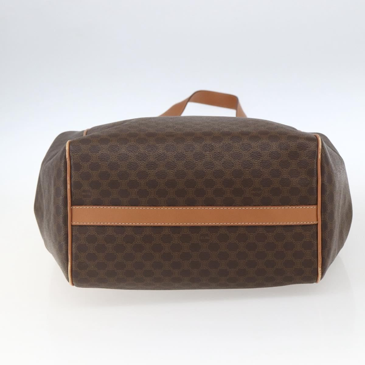 Celine Vintage Macadam Shoulder Bag Canvas and Leather, BROWN, CANVAS, Shoulder bag