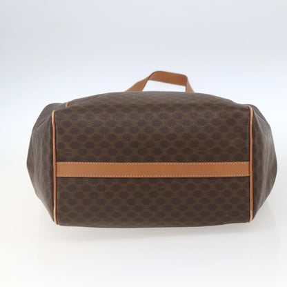 Celine Vintage Macadam Shoulder Bag Canvas and Leather, BROWN, CANVAS, Shoulder bag