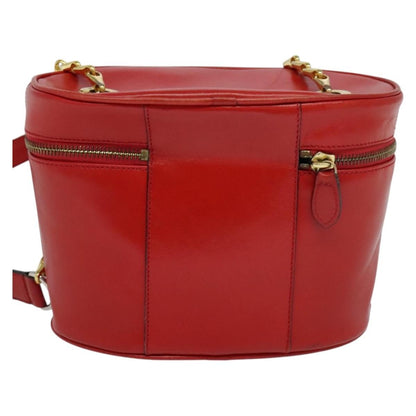 Celine Vanity bag Leather, RED, LEATHER, Shoulder bag