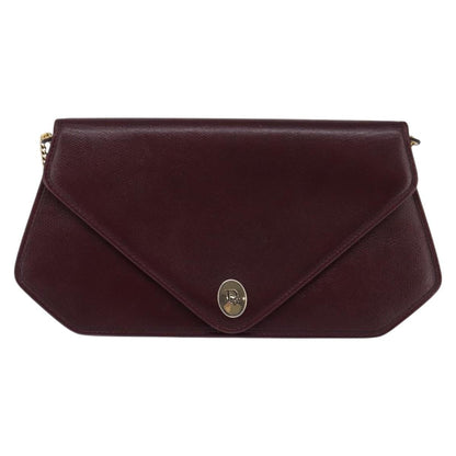 Christian Dior Flap chain Shoulder bag Leather, BURGUNDY, LEATHER, Shoulder bag