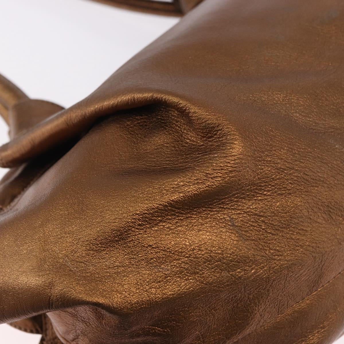 Loewe Anagram Logo Nappa Aire Hand Bag Leather, Gold, Leather, Handbag