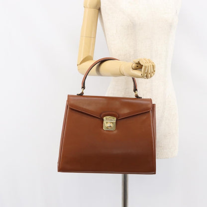 Salvatore Ferragamo Vintage Handbag Leather, BROWN, LEATHER, Handbag