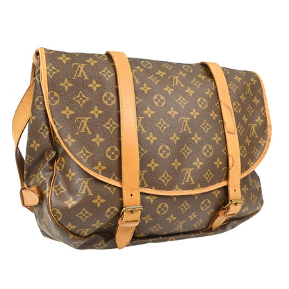 Louis Vuitton Saumur Handbag Monogram Canvas, Brown, Canvas, Shoulder Bag