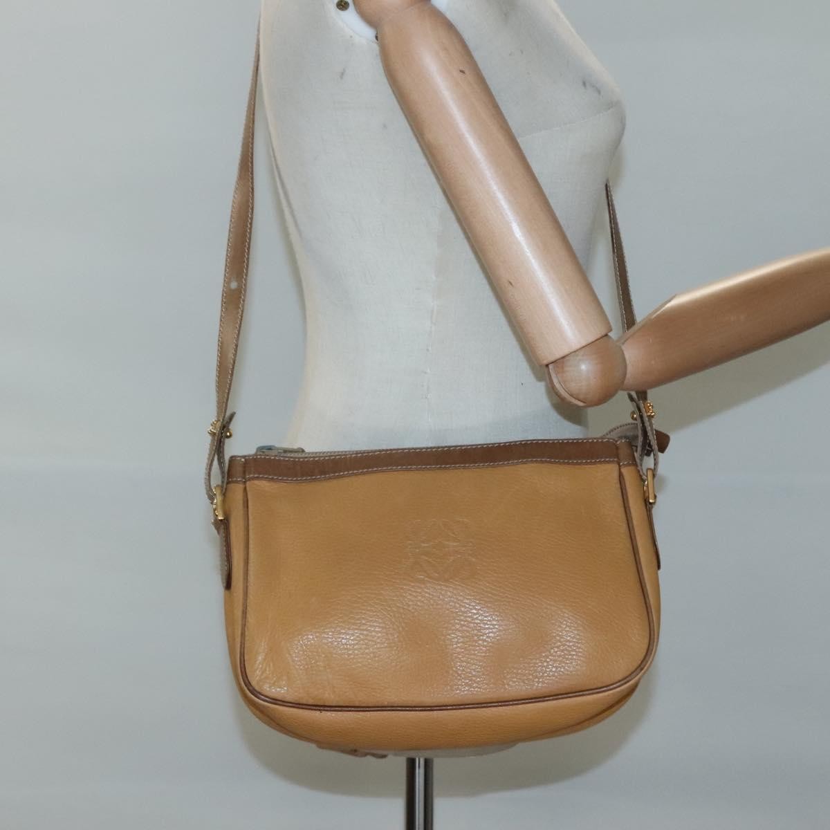 Loewe Anagram Shoulder Bag Leather, YELLOW, LEATHER, Shoulder bag