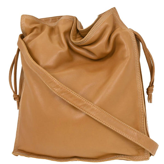 Loewe Anagram Shoulder Bag Leather, BROWN, LEATHER, Shoulder bag