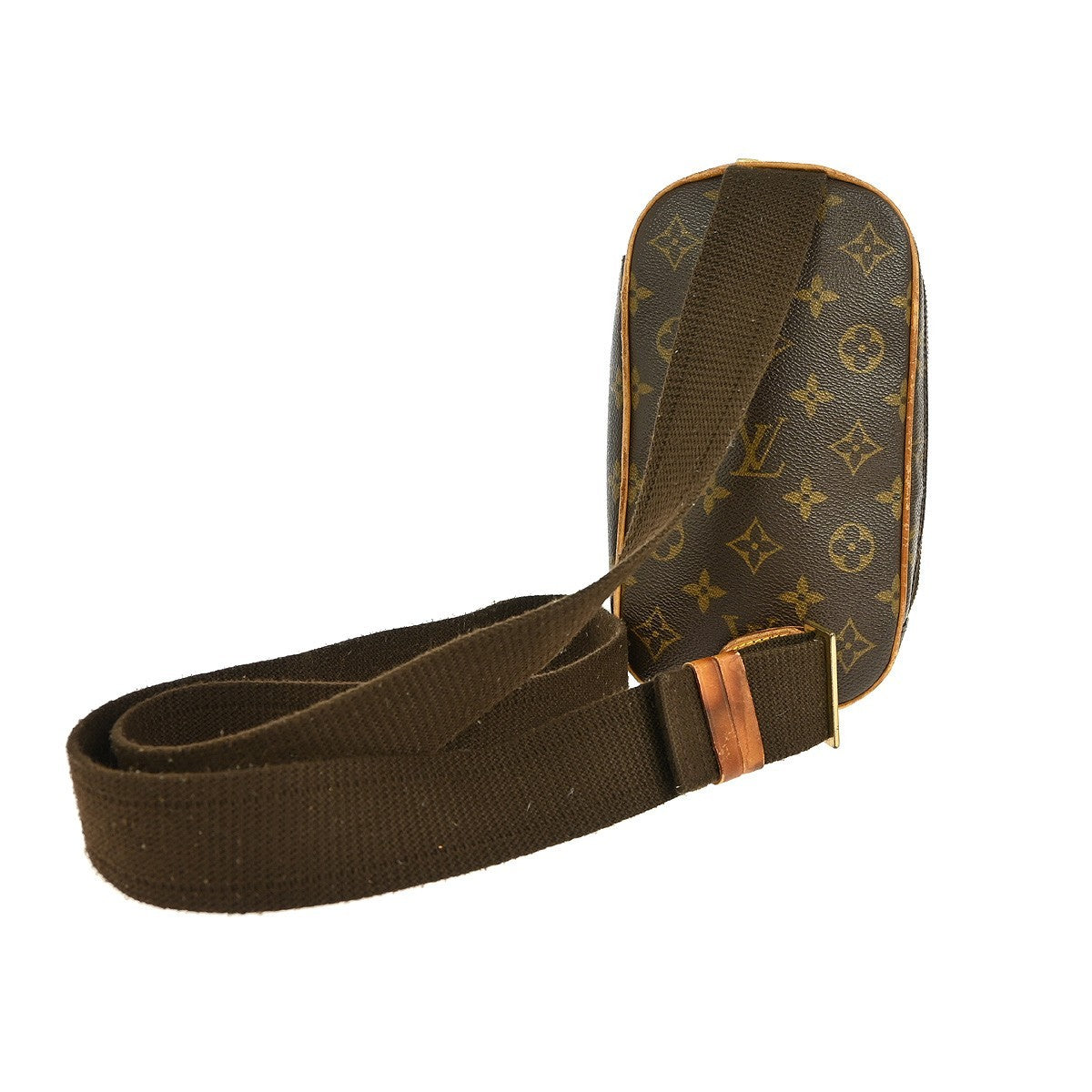 Louis Vuitton Pochette Gange Monogram Canvas, BROWN, CANVAS, Clutche & pouche